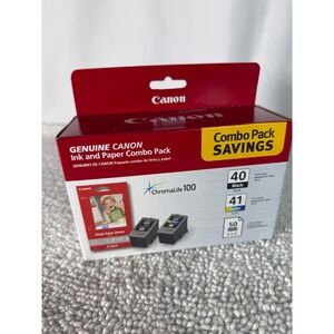 Canon PG-40 CL-41 Ink and Paper Combo Pack PIXMA ChromaLife 100 Glossy 4x6 50pk